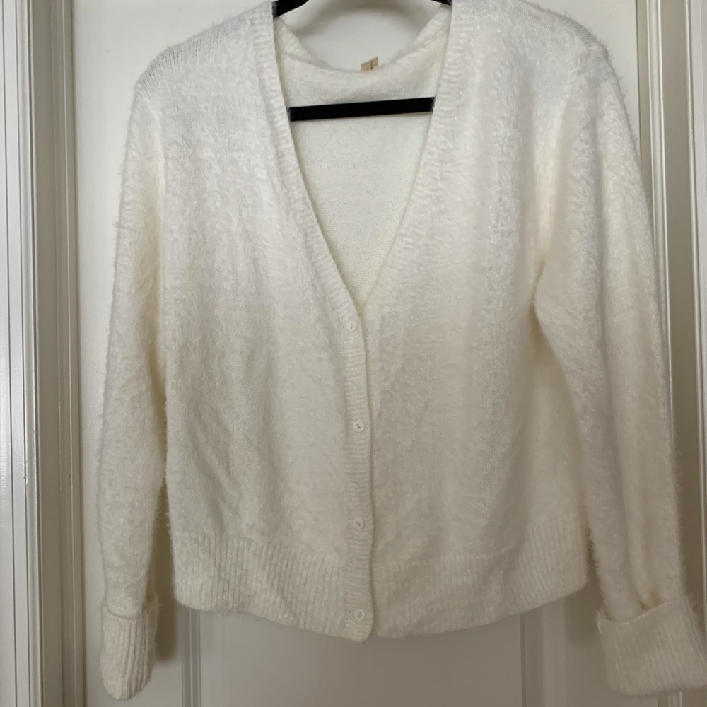 Fuzzy White Sweater